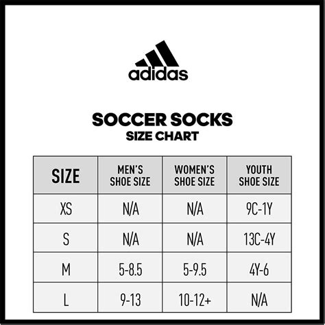 adidas youth sock size chart